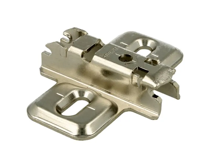 Prowadnik krzyżakowy do zawiasu CLIP - nikiel / dyst. 3 mm / wys. 11.5 mm / regul. wysokości / Spax