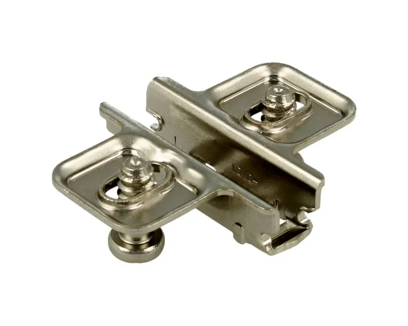 Prowadnik krzyżakowy do zawiasu CLIP - nikiel / dyst. 3 mm / wys. 11.5 mm / regul. wysokości / z Euro
