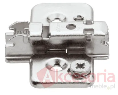 Prowadnik krzyżakowy do zawiasu CLIP - nikiel / dyst. 3 mm / wys. 11.5 mm / regul. mimośrodowa