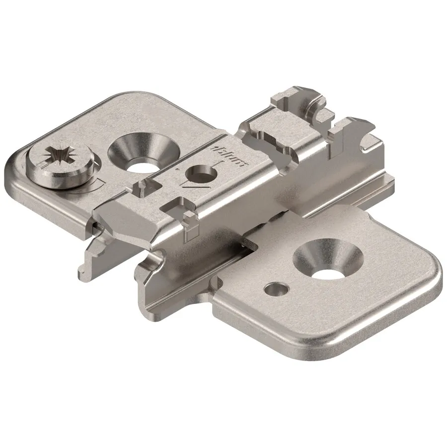 Prowadnik krzyżakowy do zawiasu CLIP - nikiel / dyst. 3 mm / wys. 11.5 mm / regul. mimośrodowa