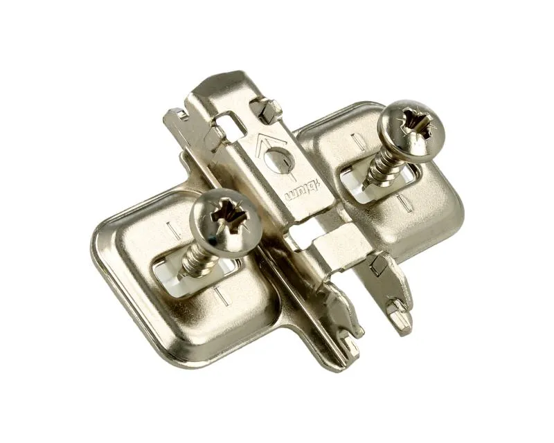 Prowadnik krzyżakowy do zawiasu CLIP - nikiel / dyst. 0 mm / wys. 8.5 mm / regul. wysokości / Expando