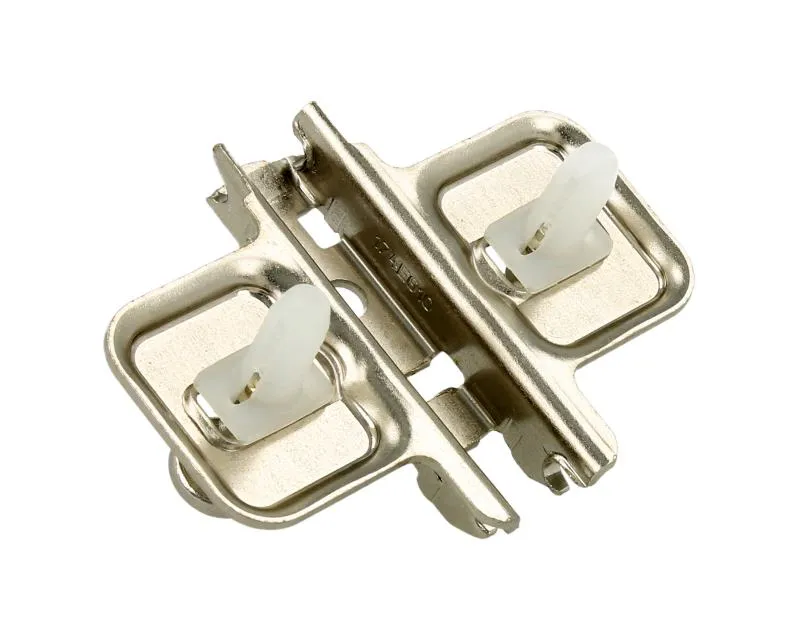 Prowadnik krzyżakowy do zawiasu CLIP - nikiel / dyst. 0 mm / wys. 8.5 mm / regul. wysokości / Expando