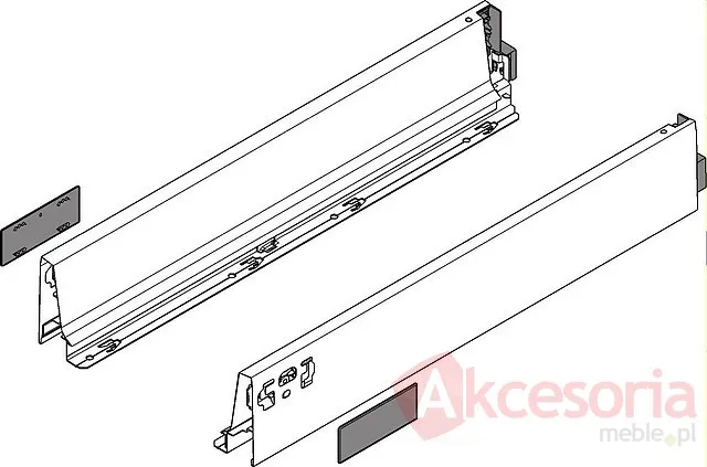 Boki TANDEMBOX ANTARO / wys. M=83 mm / dł. 45 cm / biały