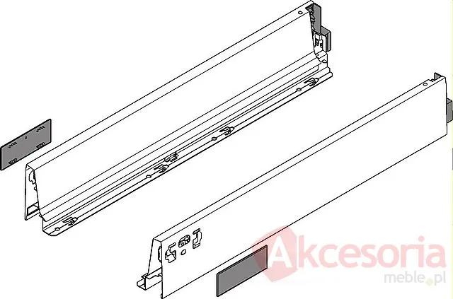 Tandembox ANTARO Boki Wys.M=83mm dł.50cm B.Czarne Blum