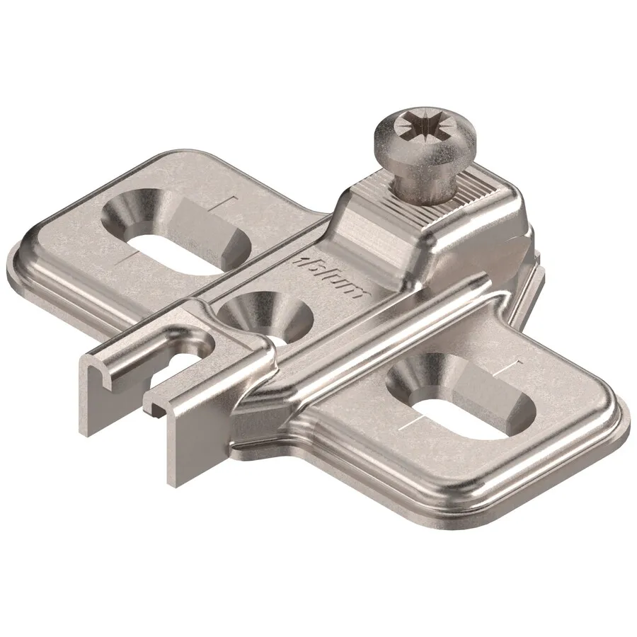 Prowadnik krzyżakowy do zawiasu MODUL - nikiel / dyst. 0 mm / wys. 8.3 mm / regul. wysokości / Spax