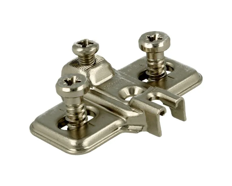 Prowadnik krzyżakowy do zawiasu MODUL - nikiel / dyst. 0 mm / wys. 8.3 mm / regul. wysokości / z Euro