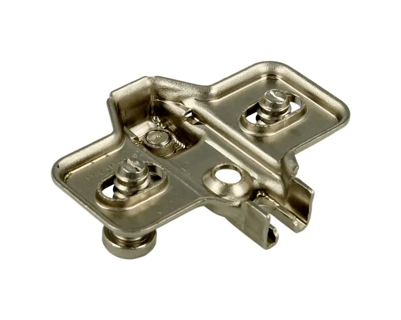 Prowadnik krzyżakowy do zawiasu MODUL - nikiel / dyst. 0 mm / wys. 8.3 mm / regul. wysokości / z Euro