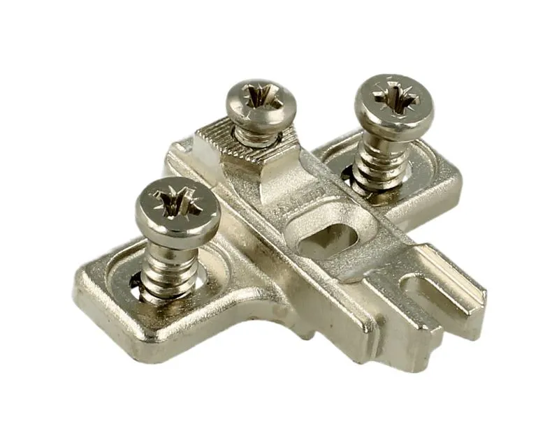 Prowadnik MODUL do zawiasów drzwi równoległych - nikiel / dyst. 3 mm / wys. 12.2 mm / regul. wysokości / z Euro