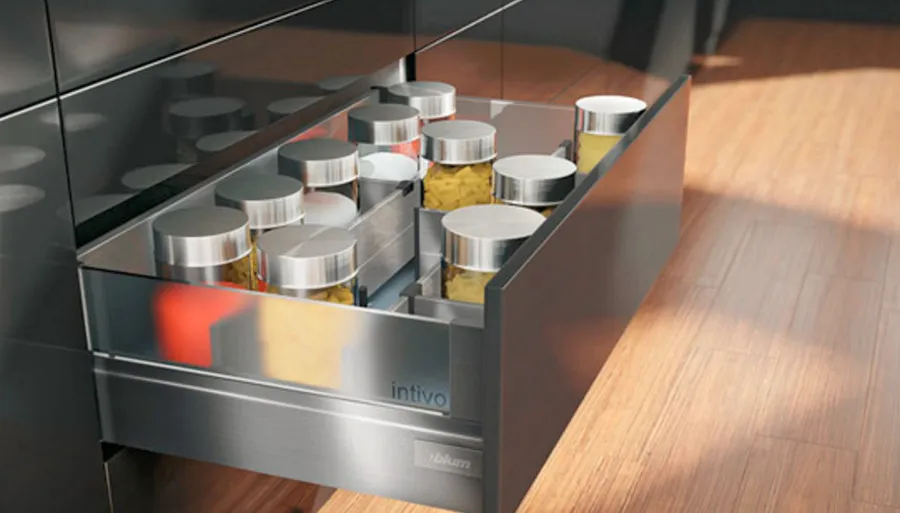 Ścianka działowa ORGA-LINE do Tandembox Intivo - inox / dł. 45 cm