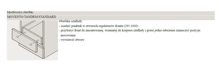 Punktak/znacznik Blum 65.2950 do regulatora frontu