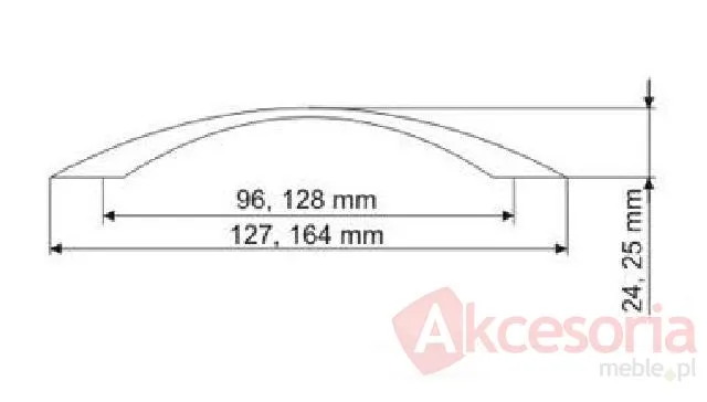 Uchwyt US26 nikiel satynowy Rozstaw 192mm
