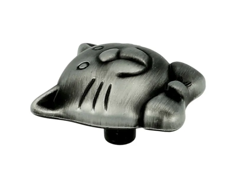Uchwyt NURSERY Kot 1886-36ZN50 - efekt starej cyny / 32.5 mm
