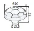 Uchwyt GUMMI H148-40RU2 - piłka nożna / fi 40 mm
