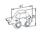Uchwyt GUMMI H147-47RU1 - czerwone auto / 47 mm