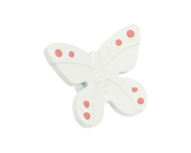 Uchwyt NURSERY H143-40A66 - biały motyl / 40 mm