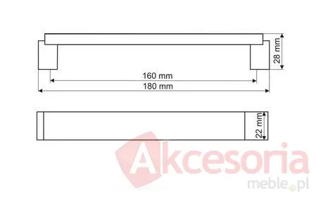 Uchwyt Aluminiowy US48 Czarny Połysk Rozstaw 320mm(W)