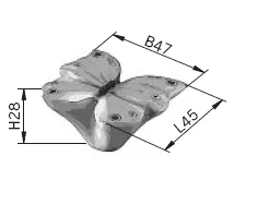 rysunek techniczny Gałka BUTTERFLY H046-47A9 - czerwony / 47 mm