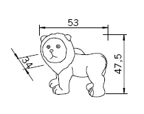 Uchwyt NURSERY H107 - lew / 53 mm