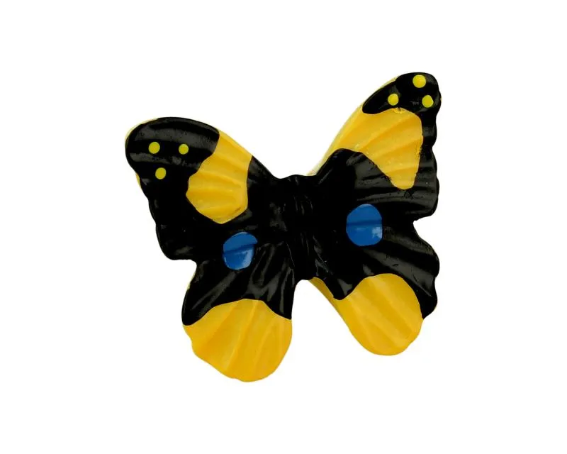 Gałka BUTTERFLY H047-40 - żółty, czarny / 47 mm