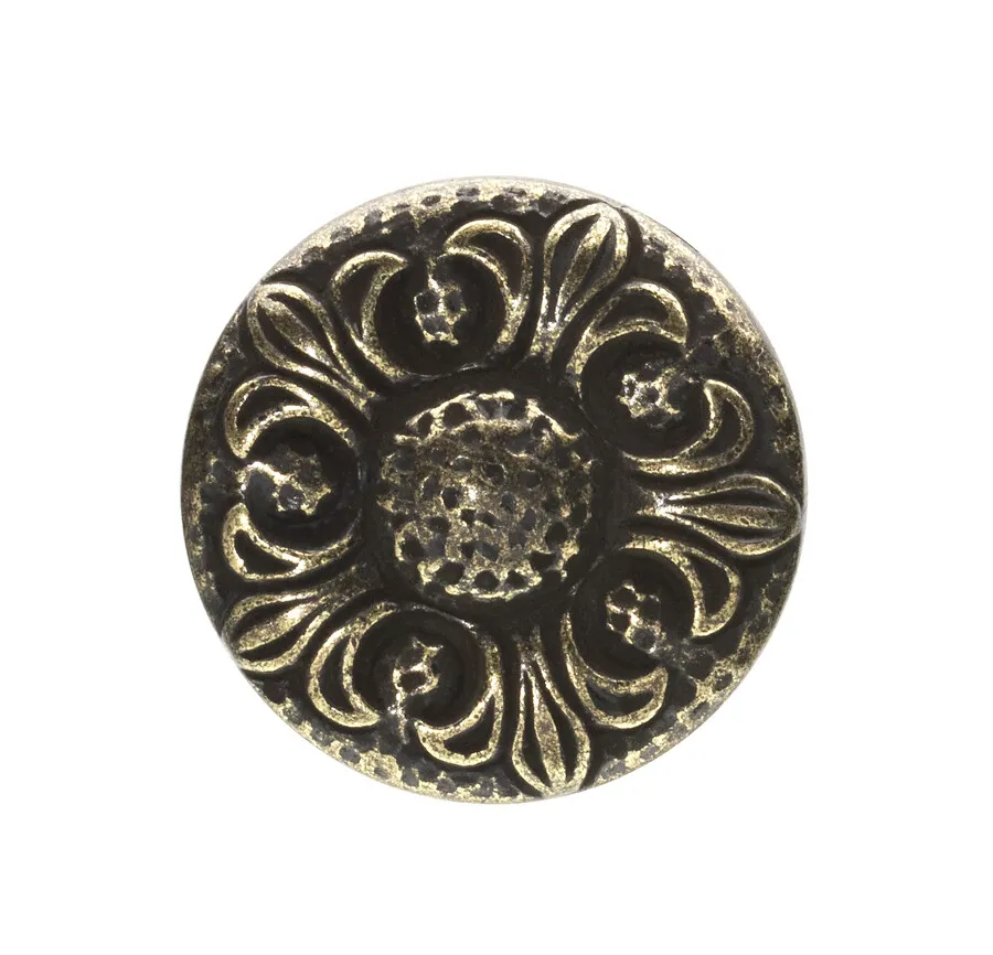 Gałka EVANGELINE 357-33 - stary mosiądz / fi 33 mm