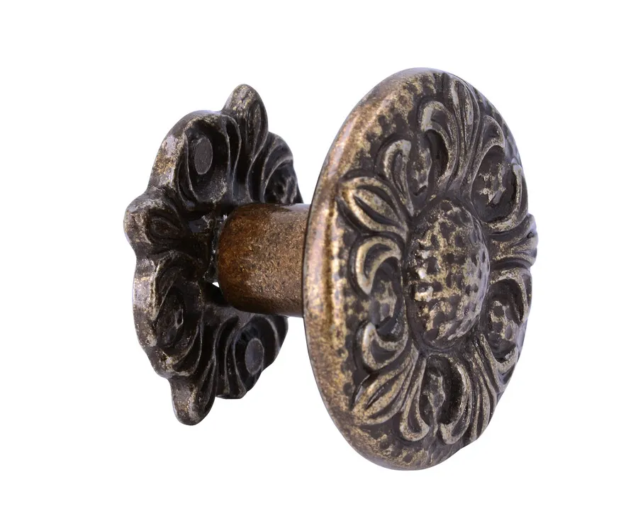 Gałka EVANGELINE 357-33 - stary mosiądz / fi 33 mm