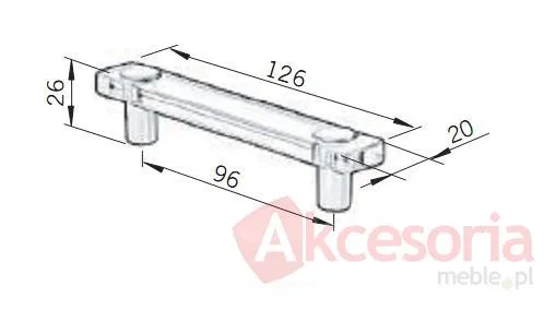 Uchwyt LINOSELLI GLASEFFEKT 8119-126 - zielony / rozstaw 96 mm