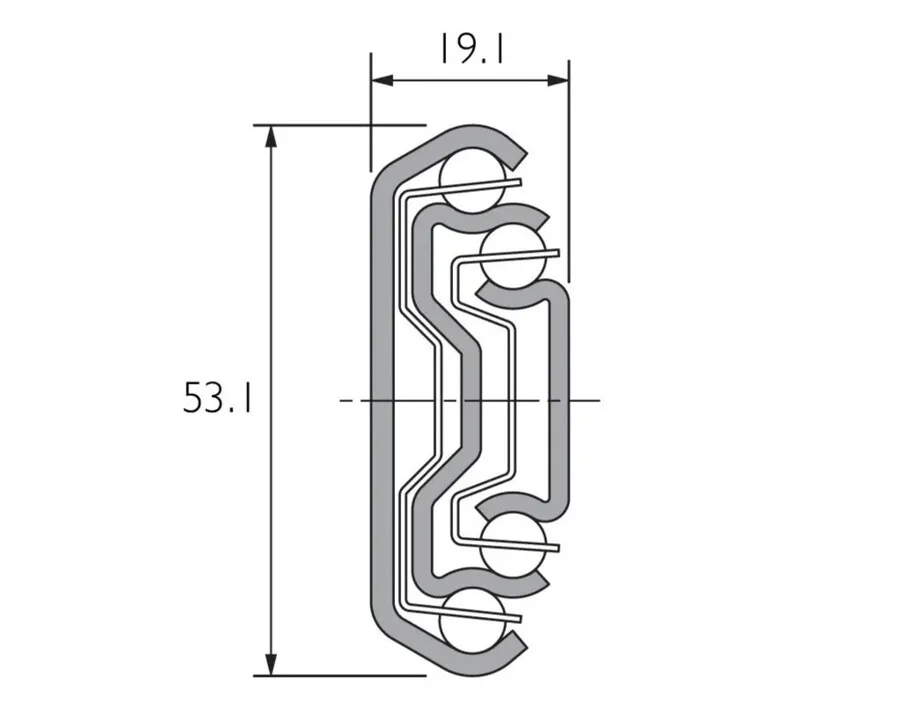 Prowadnica kulkowa nierdzewna DS5321 / dł. 50 cm / 160 kg / wysuw ponad 100% 