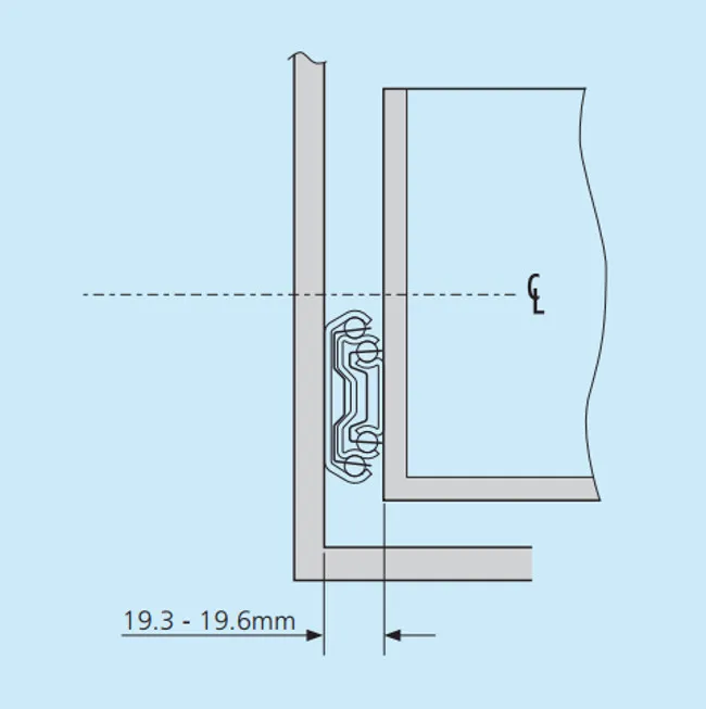 Prowadnica kulkowa DZ5321 / dł. 40 cm / 140 kg / wysuw ponad 100% 