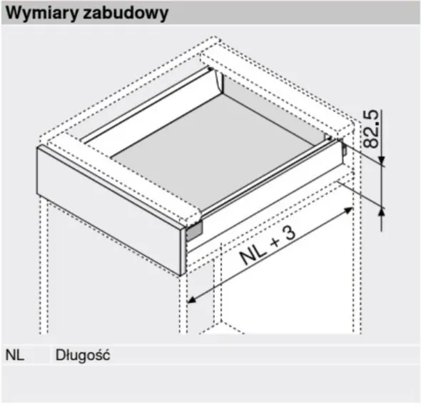 Szuflada TANDEMBOX ANTARO z hamulcem / wys. N=68 mm / dł. 50 cm / 30 kg / szary