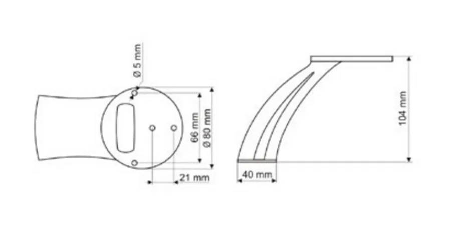 Nóżka NZ41 Wys. 104mm Chrom(W)