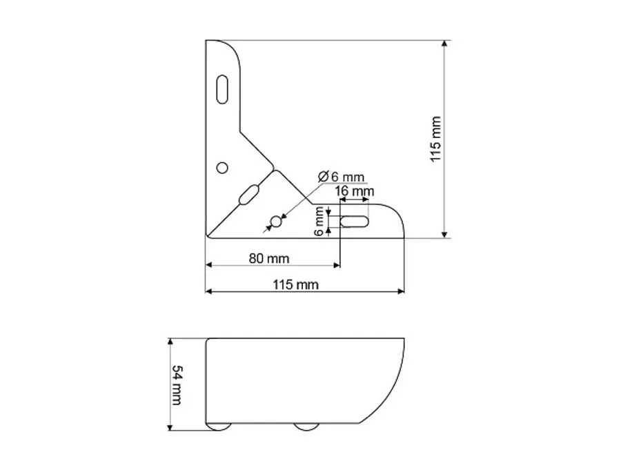 Nóżka NS61 Bez Regulacji Wys. 54mm CHROM POŁYSK