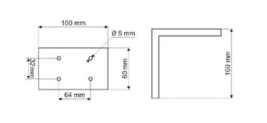 Nóżka aluminiowa NA 20, aluminium naturalne wys. 10cm