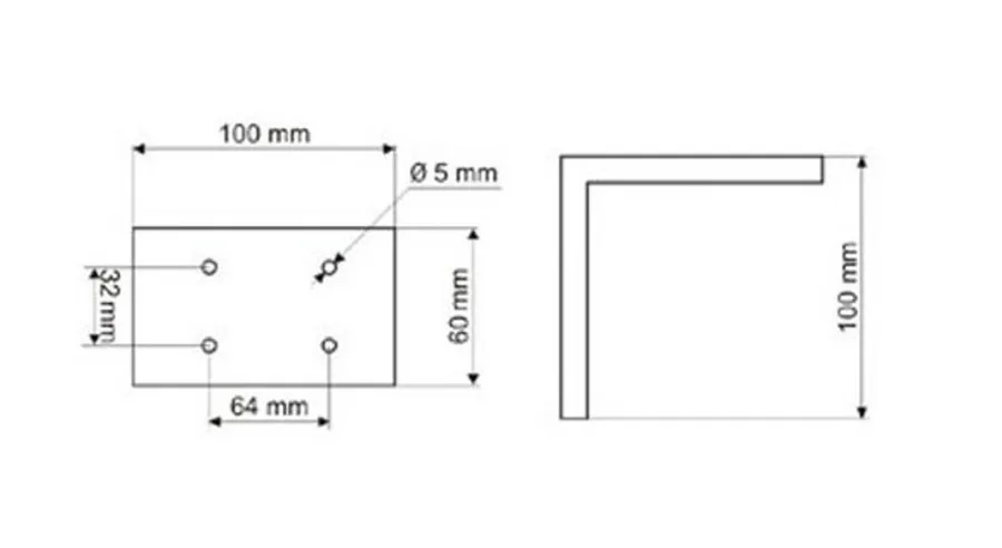 Nóżka  NA20 Bez Regulacji wys. 10cm ALUMINIUM