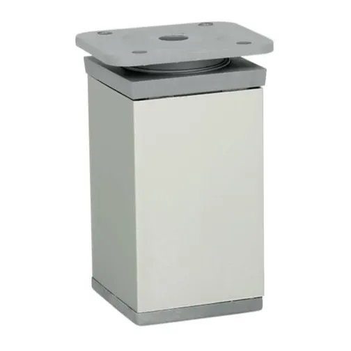 Nóżka kwadratowa z regulacją 4 cm / wys. 7.5 cm - aluminium