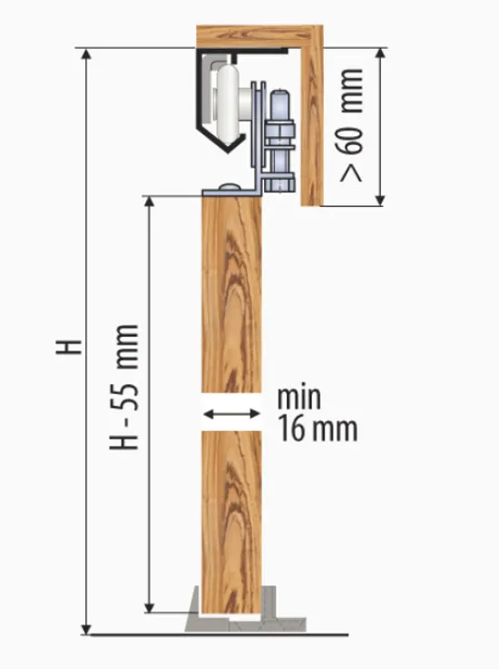 Zestaw JUPITER JU18 do 1 drzwi przejściowych / dł. 180 cm / 30 kg