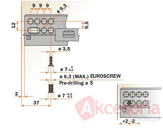 Prowadnica Kryta PUSH 30cm Wys. Częściowy