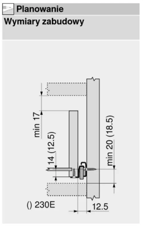 Prowadnica rolkowa 230M 55cm 25kg 75%wysuw Brązowa Blum