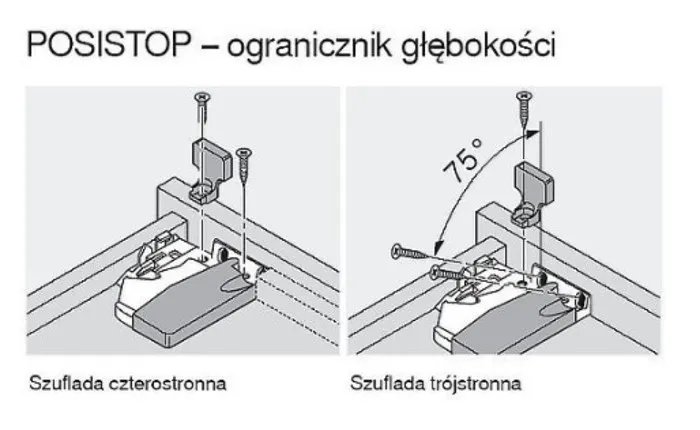 Ogranicznik głębokości POSISTOP do prowadnic Tandem