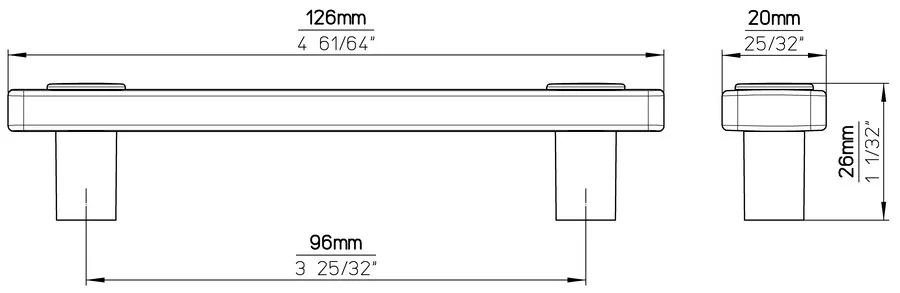 Uchwyt LINOSELLI GLASEFFEKT 8119-126 - pomarańczowy / rozstaw 96 mm