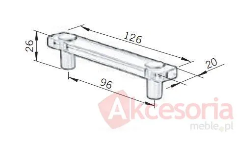Uchwyt LINOSELLI GLASEFFEKT 8119-126 - niebieski / rozstaw 96 mm