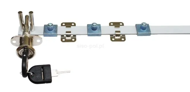 Zamek centralny przedni Siso - niklowany / L-700 / fi 19 mm / zaczep 8 mm