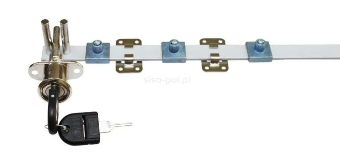 Zamek centralny przedni Siso - niklowany / L-700 / fi 19 mm / zaczep 8 mm