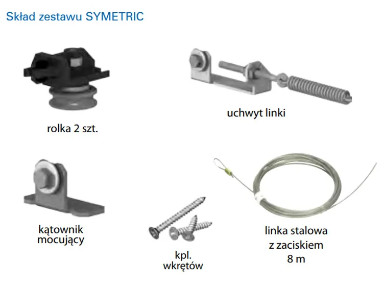 Zestaw HERKULES SYMETRIC do 2 drzwi jednoczesnego przesuwu