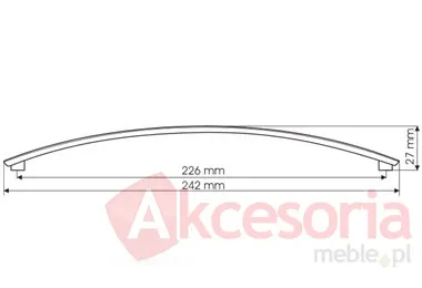 Uchwyt ZnAl UU37 Nikiel Szczotkowany Rozstaw 224mm
