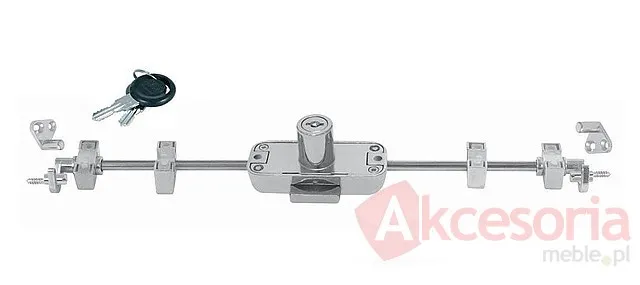 Zamek baskwilowy patentowy prawy Siso X-922 - niklowany / fi 19 mm / bez prętów