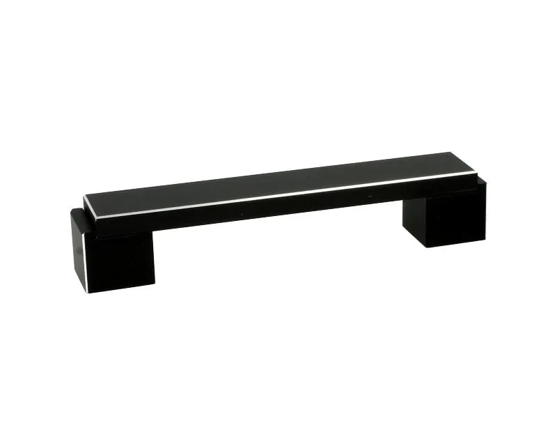 Uchwyt Aluminiowy US48 Czarny-Mat Z Przetarc. Rozstaw 128mm(W)