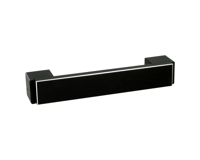 Uchwyt Aluminiowy US48 Czarny-Mat Z Przetarc. Rozstaw 128mm(W)