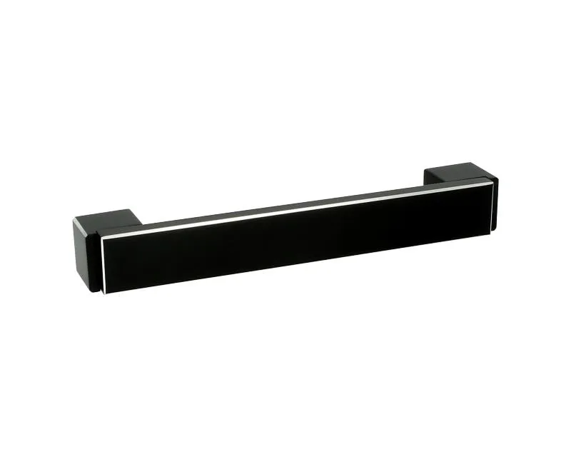 Uchwyt Aluminiowy US48 Czarny-Połysk Z Przetar. Rozstaw160mm(W)