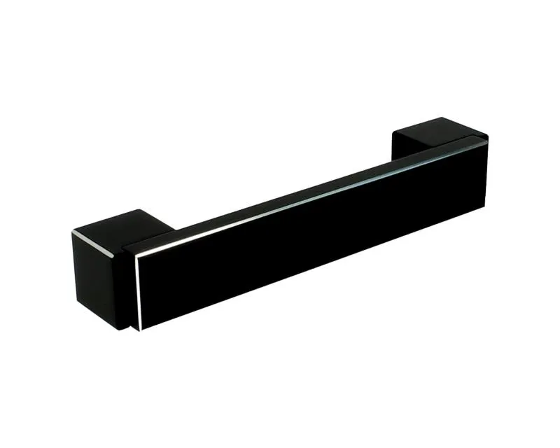 Uchwyt Aluminiowy US48 Czarny-Połysk Z Przetarc. Rozst.128mm(W)