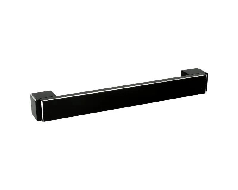 Uchwyt Aluminiowy US48 Czarny-Połysk Z Przetar Rozstaw192mm(W)